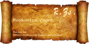 Roskovics Zseni névjegykártya